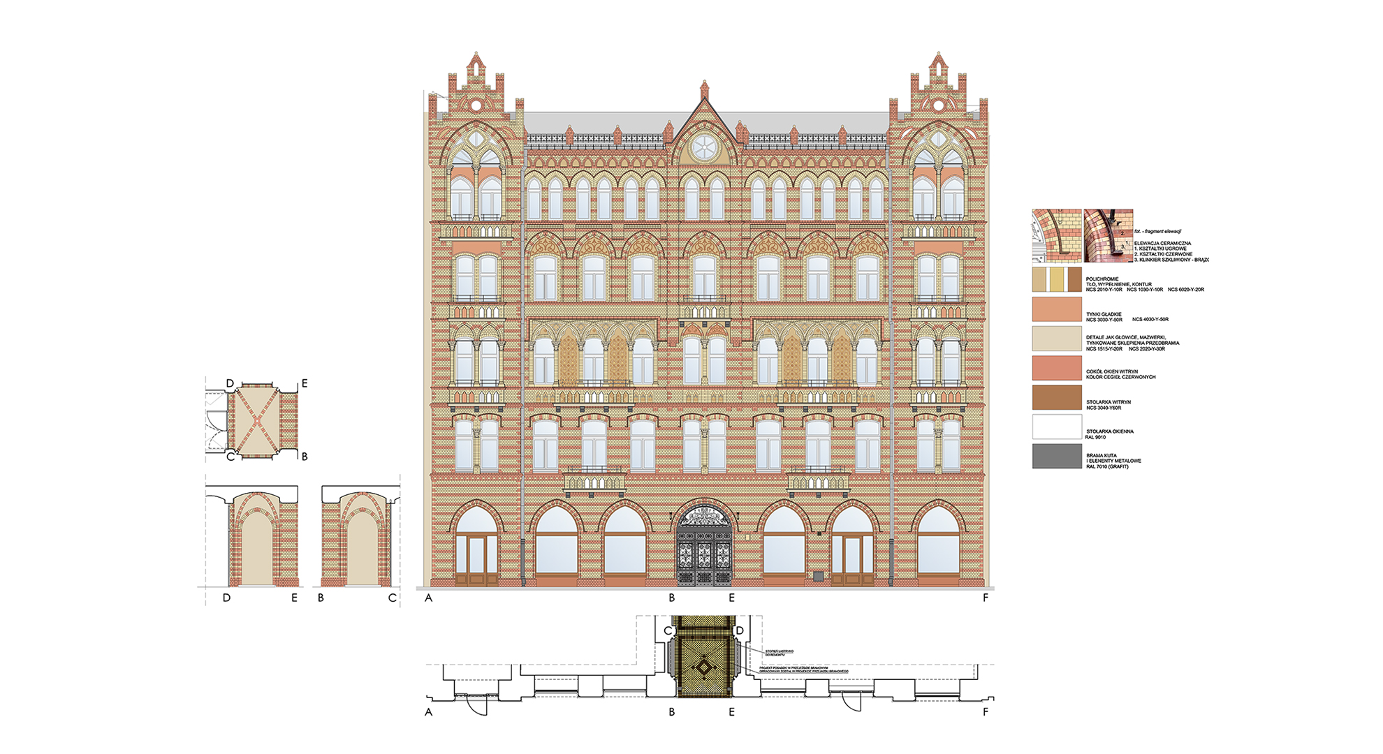 Drawing facade elewacja fasada rysunek architektoniczny kamienica ujazdowskie 22
